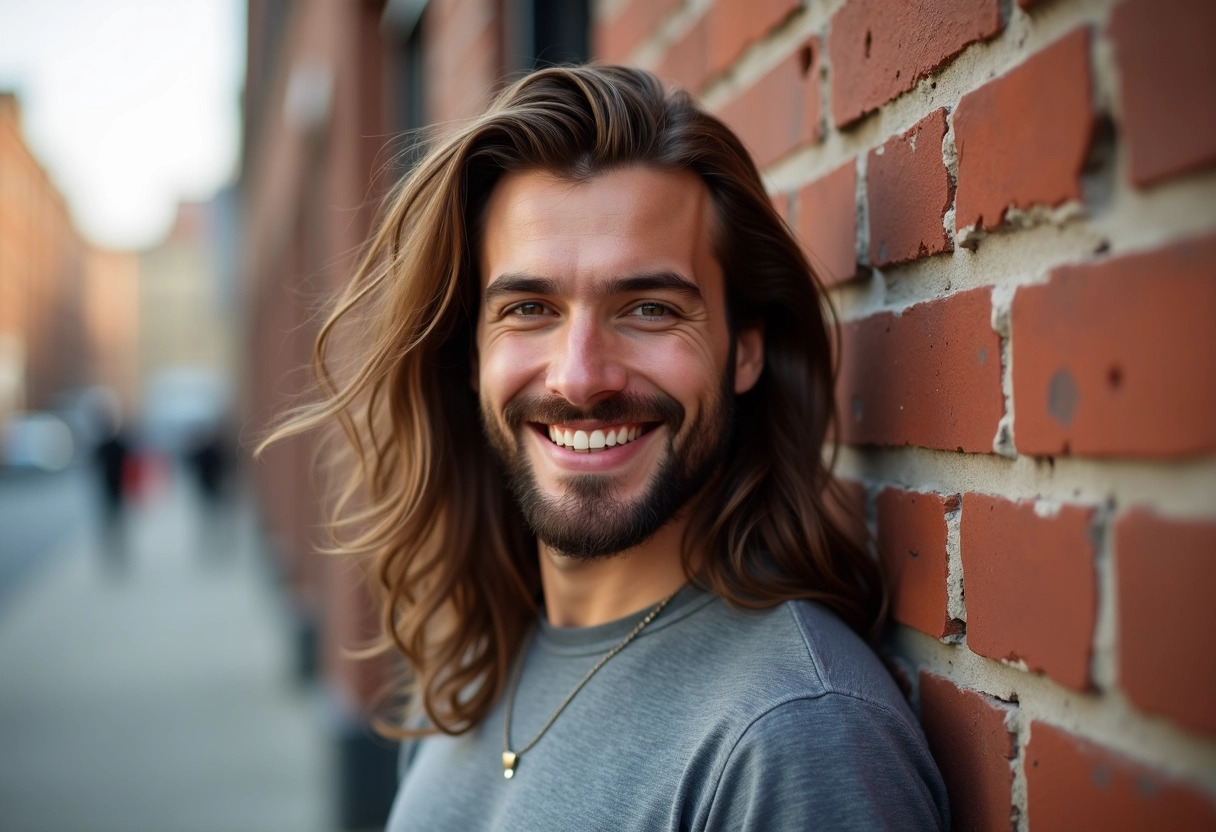 homme cheveux longs